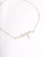 Silver Plated Virgo Script Bracelet