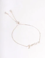 Silver Plated Gemini Script Bracelet