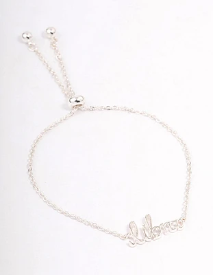 Silver Plated Libra Script Bracelet