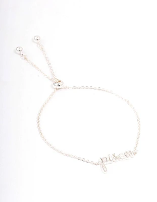 Silver Plated Pisces Script Bracelet