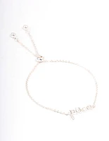 Silver Plated Pisces Script Bracelet