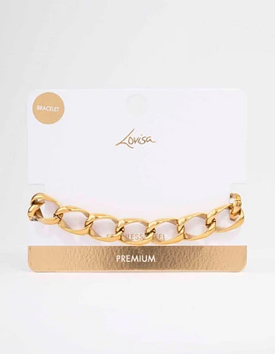 Gold Plated Stainless Steel Open Curb Chain Bracelet