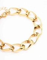 Waterproof Gold Plated Stainless Steel Open Curb Chain Bracelet