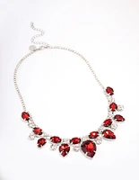 Red Multi Stone Short Necklace