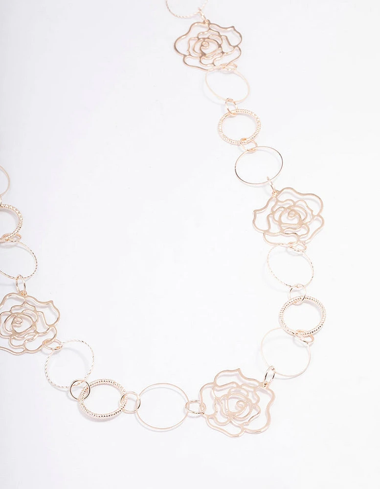 Rose Gold Rose Link Necklace