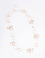 Rose Gold Rose Link Necklace