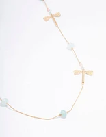 Gold Long Dragonfly Necklace