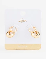 Gold Plated Bubble Huggie Earring Pack