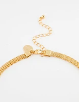 Gold Plated Fine Weave Chain Necklace