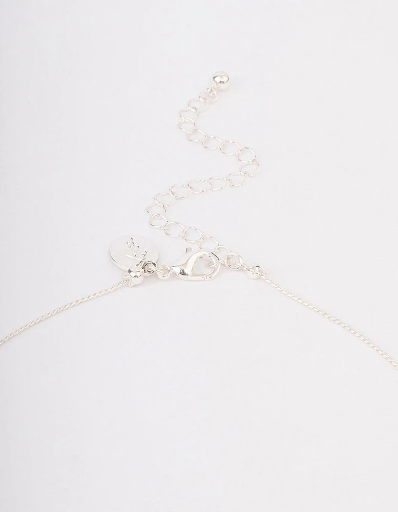 Silver Molten Ball Long Necklace