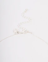 Rhodium Molten Ball Long Necklace