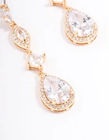 Gold Elegant Pear Drop Earrings