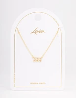 Gold Plated Angel Number Cubic Zirconia Pendant Necklace