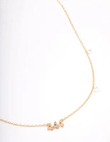 Gold Plated Angel Number Cubic Zirconia Pendant Necklace