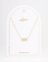 Gold Plated 555 Angel Number Cubic Zirconia Pendant Necklace