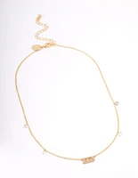 Gold Plated 555 Angel Number Cubic Zirconia Pendant Necklace