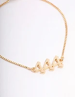 Gold Plated 444 Angel Number Bracelet