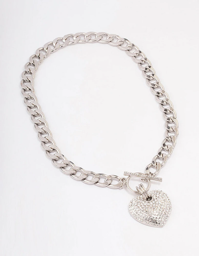 Silver Heart Chain Necklace