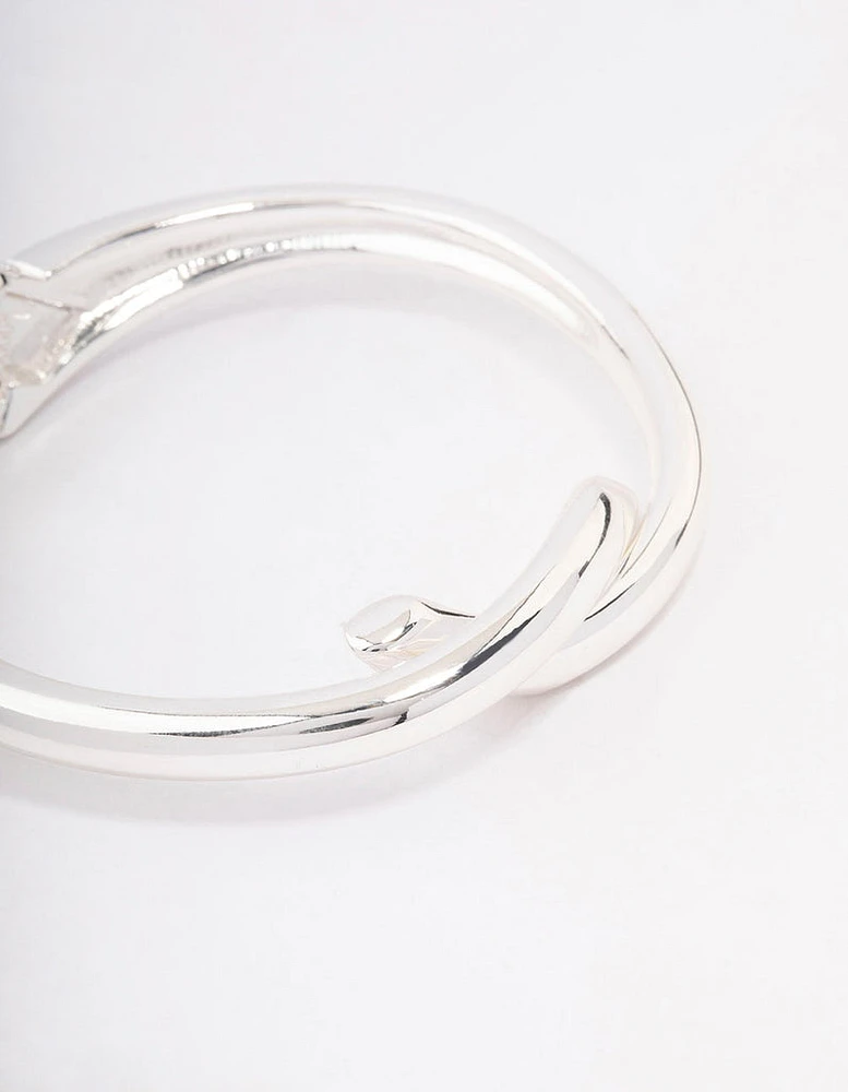 Silver Knotted Cross Hinge Wrist Cuff