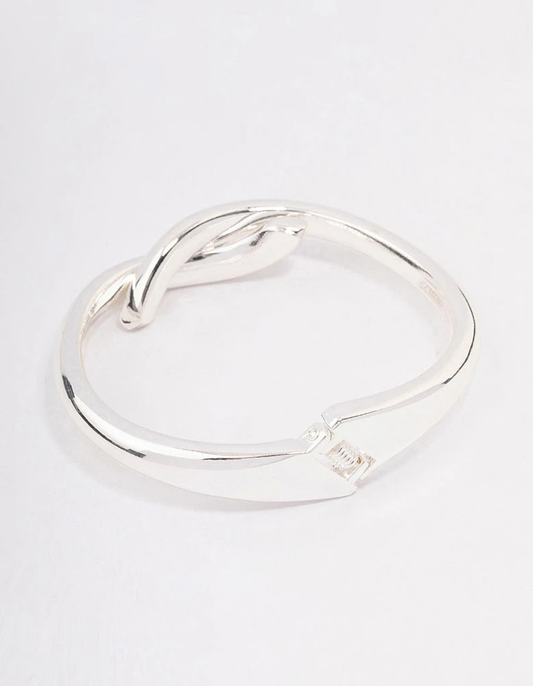 Silver Knotted Cross Hinge Wrist Cuff