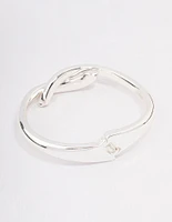 Silver Knotted Cross Hinge Wrist Cuff