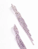 Lilac Layered Strand Twisted Drop Earrings