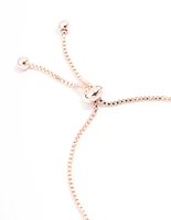 Rose Gold Diamante & Pearl Toggle Bracelet