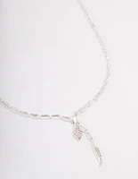 Silver Baguette Snake Y-Shape Necklace