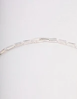 Silver Baguette Snake Y-Shape Necklace