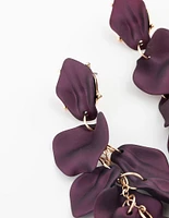 Purple Coated Petal Drop Earrings