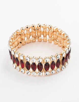 Gold Marquise Stone Bracelet