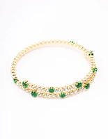 Gold Plated Emerald Star Wrist Cuff