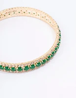 Gold Diamante Emerald Wrist Cuff