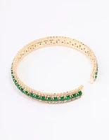 Gold Diamante Emerald Wrist Cuff