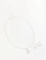 Silver Molten Plate Jewellery Set