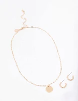 Gold Coin Disc Jewellery Set