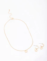 Gold Butterfly Jewellery Set