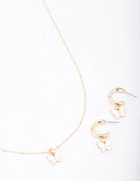 Gold Small Butterfly Jewellery Set