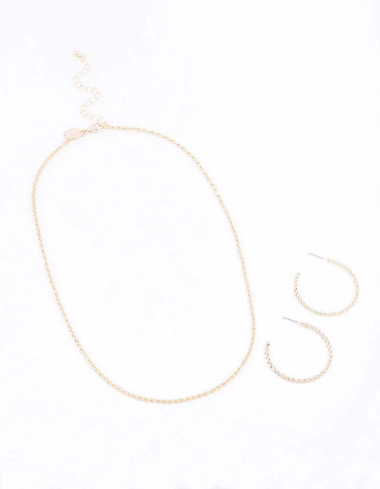 Gold Rope Chain Jewellery Set