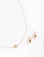 Gold Metal Stone Jewellery Set