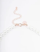 Rose Gold Pearl & Bow Jewellery Set