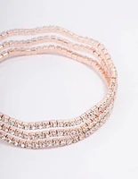 Rose Gold Diamante Wave Cup Chain Wrist Cuff