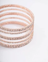 Rose Gold Layered Cup Chain Wrist Cuff