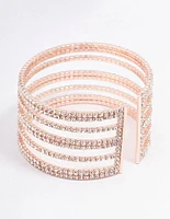 Rose Gold Layered Cup Chain Wrist Cuff