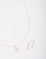 Silver Pear Drop Jewellery Set