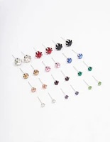 Silver Multi Diamante Earring 12-Pack