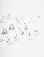 Silver Key Bow Earring 12-Pack