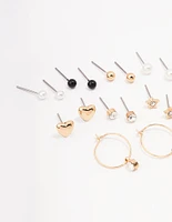 Gold Star & Heart Earring 12-Pack