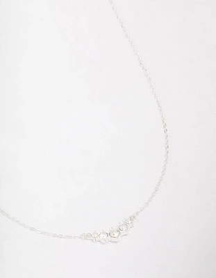 Silver Graduating Diamante Chain Necklace