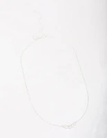 Silver Graduating Diamante Chain Necklace